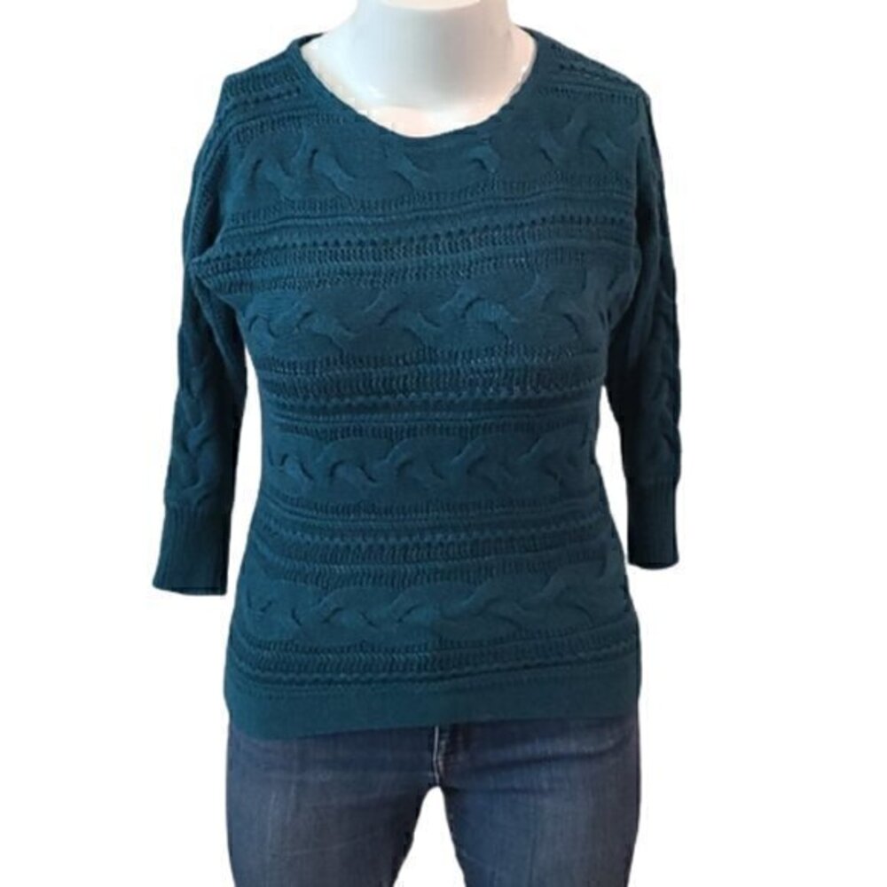 [Banana Republic] Green Cable Knit Sweater- Size S